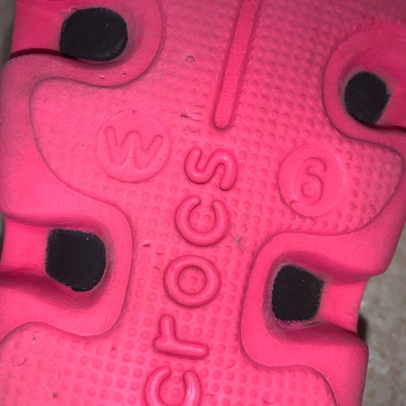 Crocs black pink trim Duet sport slip on women’s shoes size 6 - Picture 11 of 11